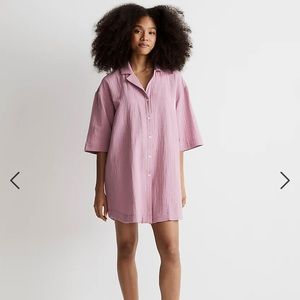 Madewell lightspun cover-up mini shirt dress